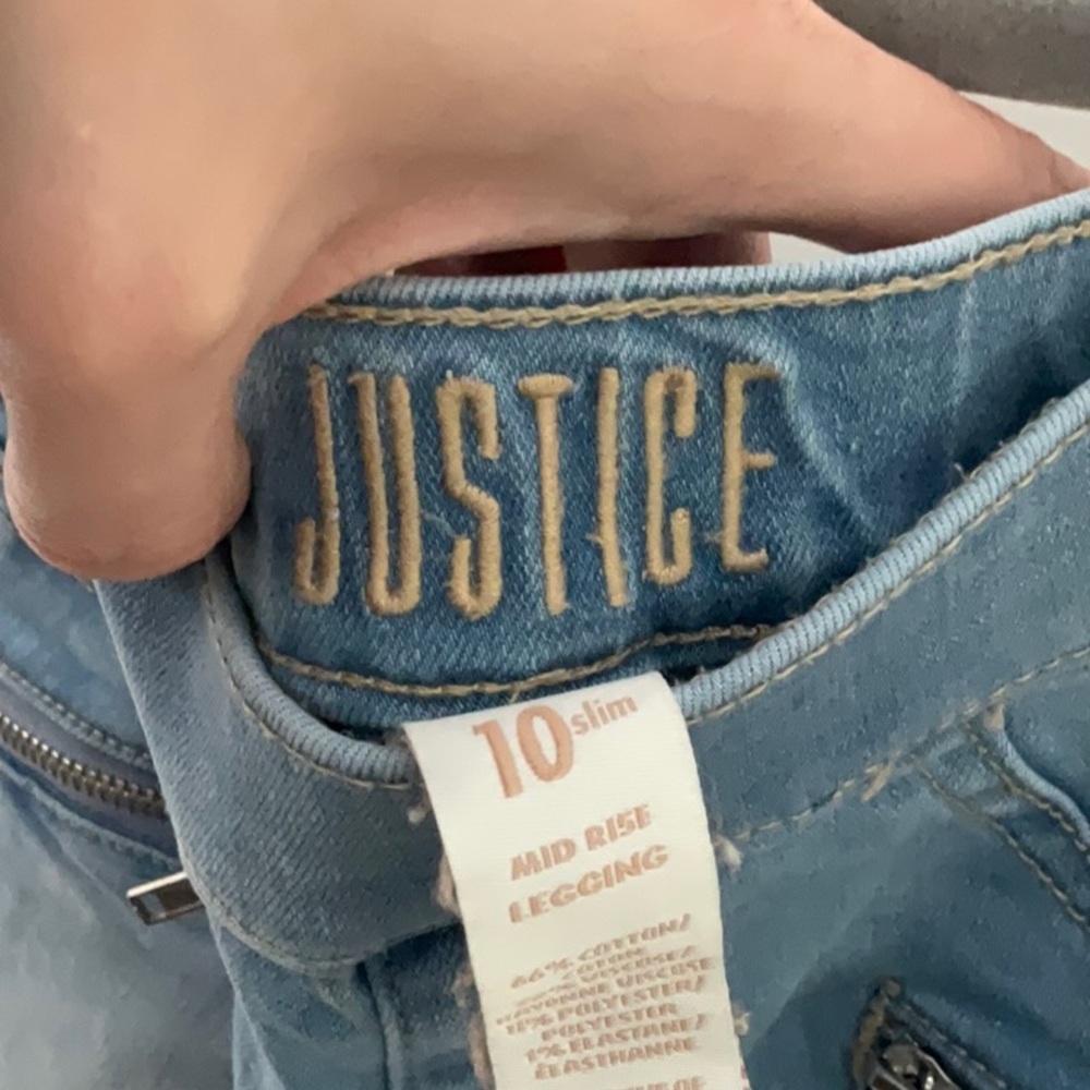 Justice Sequin Mid Rise Jegging Size 10 Slim - Picture 10 of 11